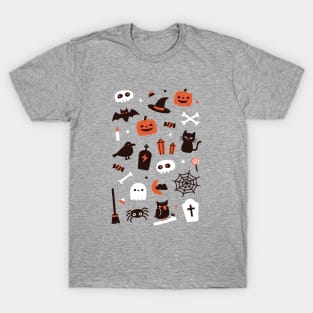 Cute Halloween Witch and Candy Pattern T-Shirt